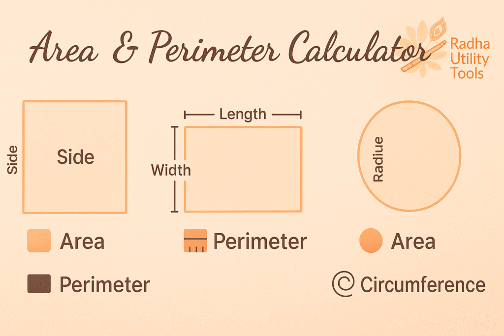 Area & Perimeter Calculator – Square, Rectangle, Circle  Radha Utility Tools