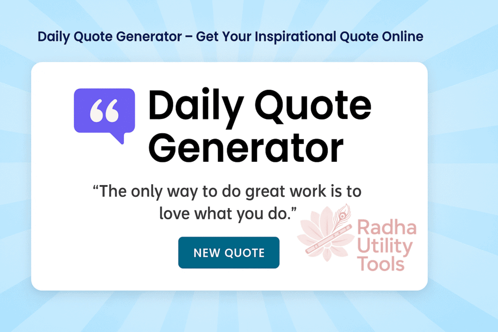Daily Quote Generator – Inspirational & Motivational Quotes