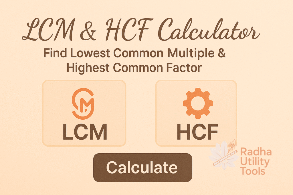 LCM & HCF Calculator – Find Lowest Common Multiple & Highest Common Factor  Radha Utility Tools