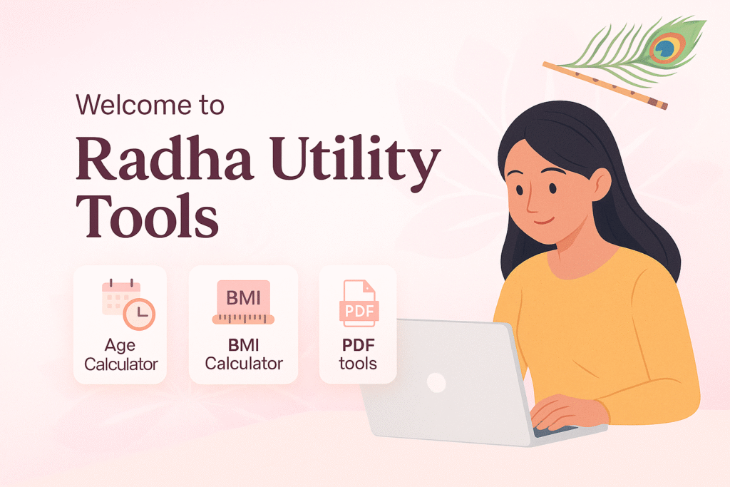 Radha Utility Tools Home Page Image